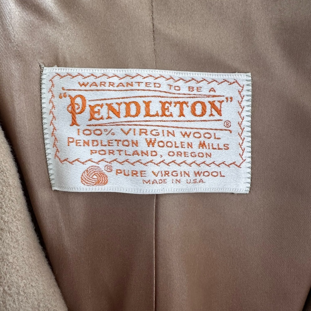 Pendleton 100% Virgin Wool Long Coat in Tan - Picture 7 of 10